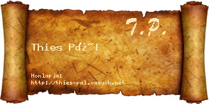 Thies Pál névjegykártya
